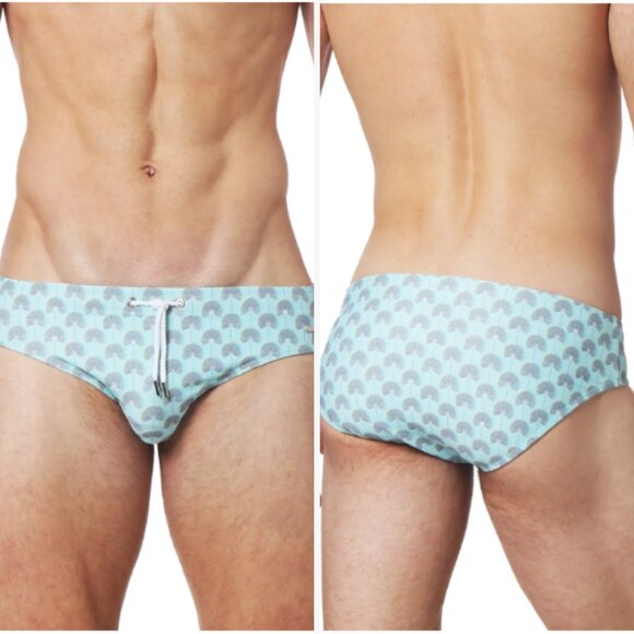 Parke & Ronen - Print Meridian Brief - Fan Dancer Robin's Egg (M) - Picture 2 of 8